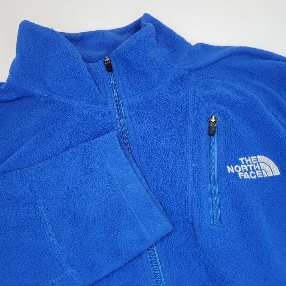 The North Face Fleece Pullover Mens Small Blue Excellent Quarter Zip‎ Thumbholes